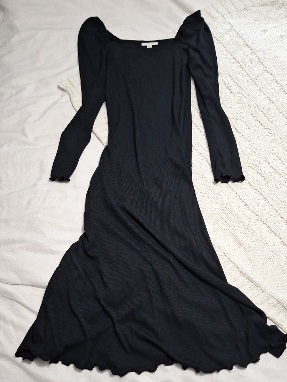 NWOT Topshop Square Neck Ribbed Midi Dress